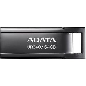 ADATA Flash Disk 64GB UR340, USB 3.2 Dash Drive, kov lesklá černá