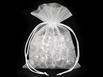 Dárkový pytlík 13x18 cm organza - 10 ks - 1 bílá