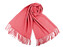 Šátek / šála typu pashmina s třásněmi 65x180 cm - 1 ks - 3 (48) korálová