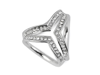 Spona / průvlek na šátek - 1 ks - 2 crystal