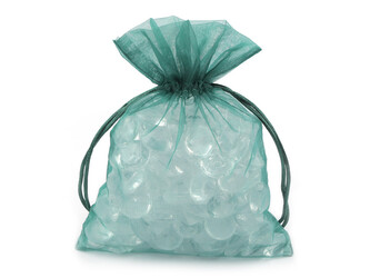 Dárkový pytlík 13x18 cm organza - 10 ks - 16 (19) zelená tmavá