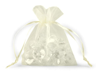 Dárkový pytlík 9x11 cm organza - 100 ks - 2 krémová světlá