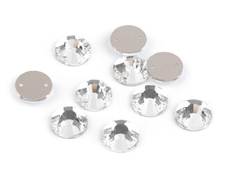 Broušené kamínky našívací Ø12 mm - 12 ks - crystal