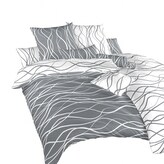 Dadka Povlečení krep Vlny bílé/tmavě šedé DUO 240x200, 2x70x90 cm