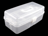 Velký plastový box / kufřík rozkládací - 1 ks - transparent off white