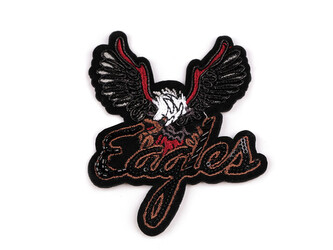 Aplikace / nášivka vyšívaná s flitry a korálky - 10 ks - černá