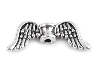 Ozdobný díl křídla 8x20 mm - 50 ks - platina s patinou