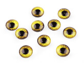 Skleněné oči k nalepení Ø10 a 12 mm - 10 ks - 6 (12 mm) žlutá