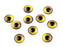 Skleněné oči k nalepení Ø10 a 12 mm - 10 ks - 6 (12 mm) žlutá
