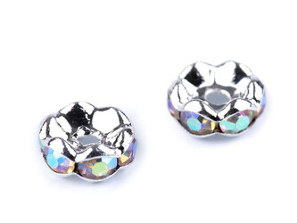 Šatonová rondelka Ø8 mm - 100 ks - 4 crystal AB