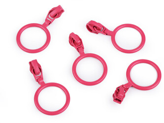 Jezdec ke spirálovým zipům No 3 s barevným kroužkem - 20 ks - 142 pink