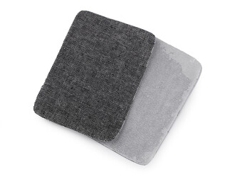 Nažehlovací záplaty riflové 5,3x7,9 cm - 10 ks - 6 černá žíhaná