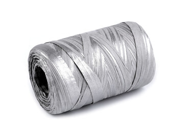 Lýko rafie k pletení tašek metalické, šíře 5-8 mm - 10 ks - 1 stříbrná