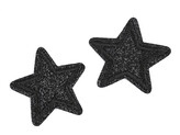 Nažehlovačka hvězda s glitry - 10 ks - 5 černá