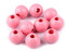Dřevěné korálky Ø25 mm - 10 ks - 3 růžová sv.
