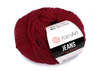 Pletací příze Gina / Jeans 50 g - 1 ks - 43 (66) bordó
