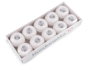 Příze Kordonetka 20 g - 10 ks - 8002/10 bílá