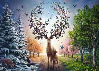 RAVENSBURGER Puzzle Magický jelen 1000 dílků