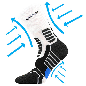 Ponožky kompresní unisex Voxx Ronin - bílé-černé, 43-46 Ponožky kompresní unisex Voxx Ronin - bílé-černé, 43-46