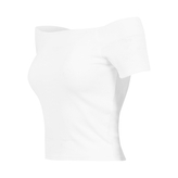 Tílko dámské Urban Classics Off Shoulder Rib - bílé, XL