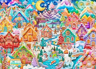 ALIPSON Puzzle Barevná noc v Cookietownu 1500 dílků