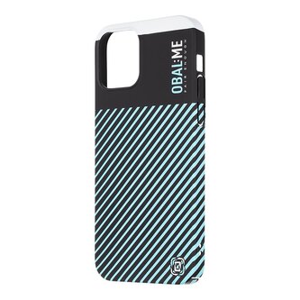 OBAL:ME Flossy Stripes Kryt pro Apple iPhone 12/12 Pro Black/Sky Blue OBAL:ME Flossy Stripes Kryt pro Apple iPhone 12/12 Pro Black/Sky Blue
