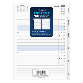 Filofax, Notebook, Kalendář 2025, A5, měsíční plán