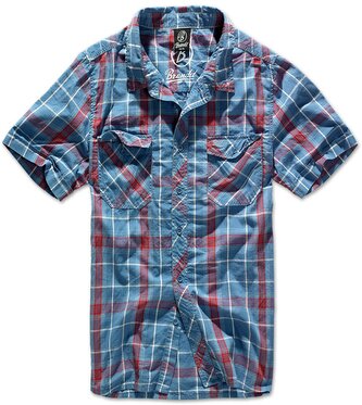 Košile pánská Brandit Roadstar 1/2 - modrá-červená, XXL