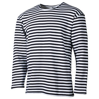 Ruské námořnické tričko s dlouhým rukávem MFH zimní - navy-bílé, 3XL