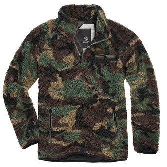 Bunda fleecová Brandit Teddyfleece Troyer - woodland, XXL