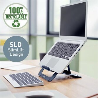 Stojan na notebook "Ergo", šedá, nastavitelný, LEITZ 63460089