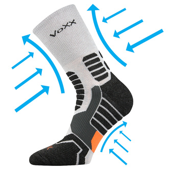 Ponožky kompresní unisex Voxx Ronin - světle šedé-černé, 43-46 Ponožky kompresní unisex Voxx Ronin - světle šedé-černé, 43-46