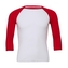 Tričko Bella Triblend Baseball 3/4 - bílé-červené, XXL