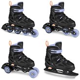 Spokey QUATTRO Brusle 4v1, černo-fialové, vel. 38-41