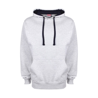 Mikina s kapucí FDM Contrast - šedá, XL