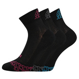 Ponožky dámské se síťkou na nártu Voxx Evok 3 páry - černé, 35-38