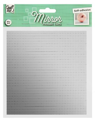 Zrcadlová samolepicí mozaika, 960 ks - stříbrná