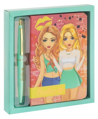 Zápisník s kuličkovým perem - Besties, modrý