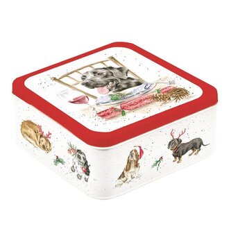 Plechová dóza vánoční Wrendale Designs Santa´s Little Helpers - Pejsci