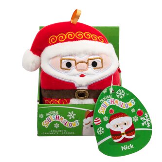 SQUISHMALLOWS Vánoční ozdoba Santa s brýlemi - Nick, 10 cm