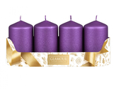 Svíčka adventní PEGAS STRUKTUR škrábaná d5x9cm 4ks