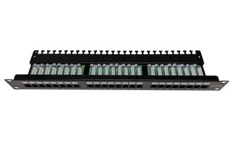 XtendLan Patch panel 19", 24 portů, Cat5e, UTP, vyvazovací úchytky, 2xAu