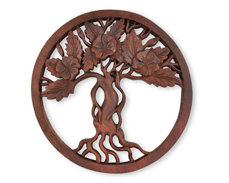 Závěsná dřevěná dekorace Strom života tmavá - 30 cm - var. B Závěsná dřevěná dekorace Strom života tmavá - 30 cm - var. B
