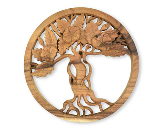 Závěsná dřevěná dekorace Strom života světlá - 30 cm - var. B Závěsná dřevěná dekorace Strom života světlá - 30 cm - var. B