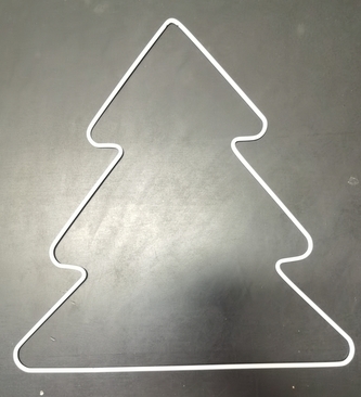 Kovový dekorační stromek bílý 11x10,5 cm