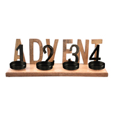 Svícen mango/kov ADVENT 50x14,5x16 cm