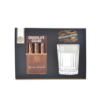 Sklenice whisky 350 ml + čokoládové doutníky 3 ks 75 g