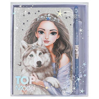 Zápisník s tužkou Top Model, 160 linkovaných stránek, Janet s vlkem