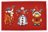 Vánoční rohožka - předložka TABA NATALE červená motiv X. 50x80 cm Mybesthome