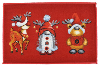 Vánoční rohožka - předložka TABA NATALE červená motiv X. 50x80 cm Mybesthome